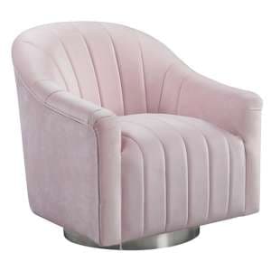 Tiffani Velvet Swivel Lounge Chaise Chair In Pink