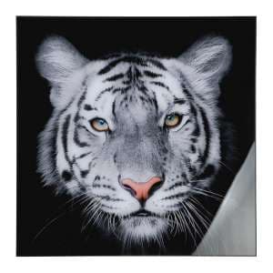 Tiger Head Picture Acrylic Wall Art In Black And White - UK