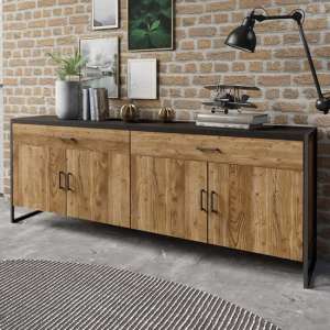 Tinley Wooden Sideboard With 4 Doors 2 Drawers In Canyon Oak - UK