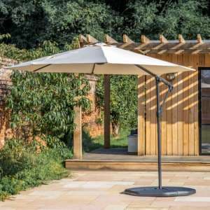 Titusville Cantilever Polyester Fabric Parasol In Cream - UK