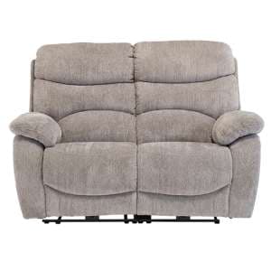 Toccoa Fabric Electric Recliner 2 Seater Sofa In Light Grey - UK