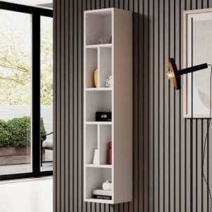 Torino Wooden Bookcase 7 Shelves In Matt White - UK