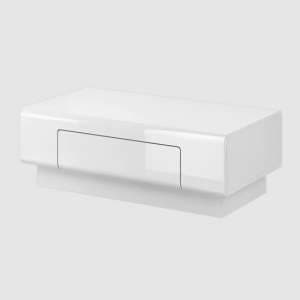 Torino High Gloss Coffee Table With 1 Drawer In White - UK