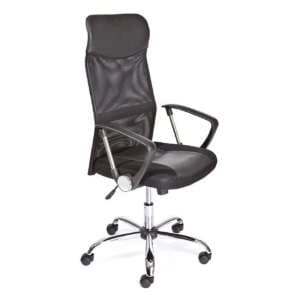 Torino Polyurethane Office Chair In Black With Arms