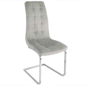 Torres French Velvet Dining Chair In Grey