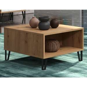 Touch Wooden Coffee Table In Matt White And Artisan Oak - UK