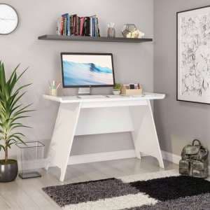 Towson Wooden Trestle Laptop Desk In White - UK