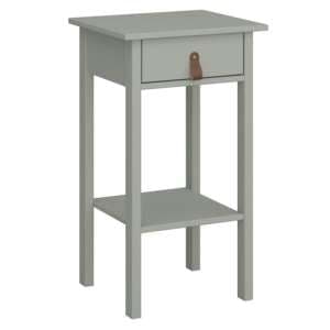 Trams Wooden Bedside Cabinet Tall With 1 Drawer In Olive - UK