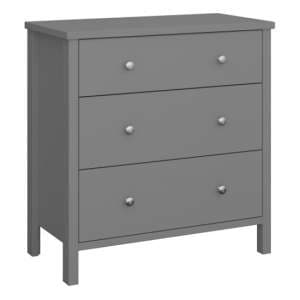 Trams Wooden Chest Of 3 Drawers In Grey - UK