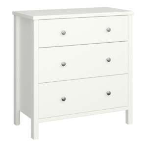 Trams Wooden Chest Of 3 Drawers In Off White - UK