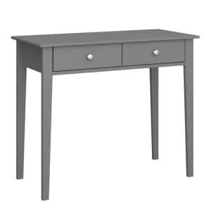 Trams Wooden Laptop Desk With 2 Drawers In Grey