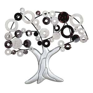 Tree Metal Wall Art In Black And White - UK