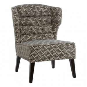 Trento Wing Back Fabric Accent Chair In Black And White - UK