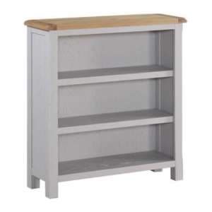 Trevino Low Bookcase In Antique Grey Painted