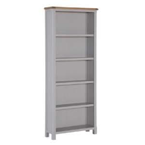 Trevino Tall Bookcase In Antique Grey Painted