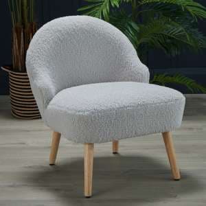 Trevor Boucle Fabric Accent Chair In Grey