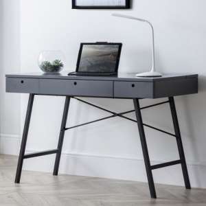 Taliessa Wooden Laptop Desk In Grey - UK