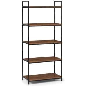 Tacita Tall Wooden Bookcase With 5 Shelves In Walnut - UK