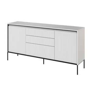 Trier Wooden Sideboard With 2 Doors 3 Drawers In Matt White - UK