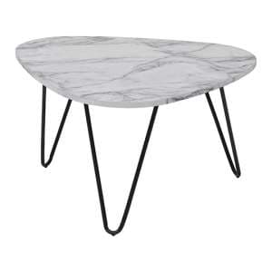 Treman Coffee Table In Marble Effect With Black Legs