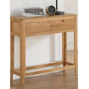 Trimble Large Console Table In Oak With 2 Drawers - UK
