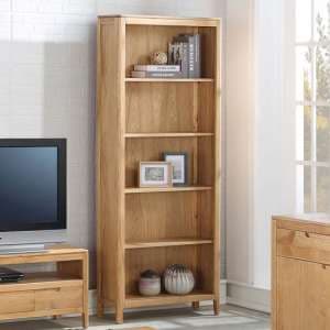 Trimble Tall Bookcase In Oak With 4 Shelves - UK