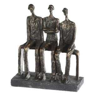 Trio Poly Design Sculpture In Antique Bronze And Grey