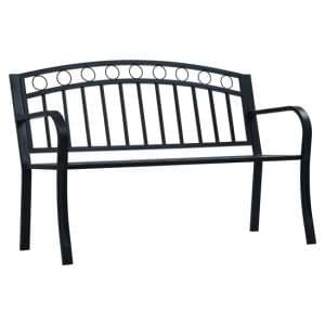 Trisha Steel Garden Seating Bench In Black - UK