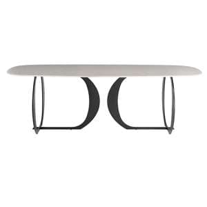 Tristan Sintered Stone Dining Table Rectangular In Grey - UK