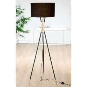 Trois Floor Lamp In Black And Gold - UK