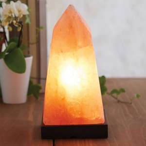 Trox Obelisk Design Salt Table Lamp In Orange