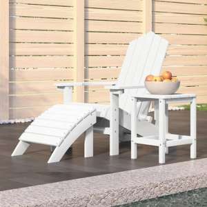 Troy Garden HDPE Armchair With Footstool And Table In White - UK