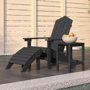 Troy HDPE Armchair With Footstool And Table In Anthracite - UK