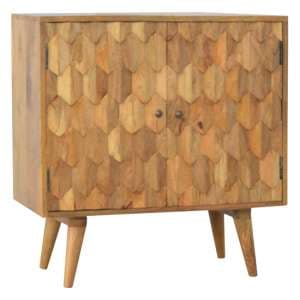 Tufa Wooden Pineapple Carved Storage Cabinet In Oak Ish - UK