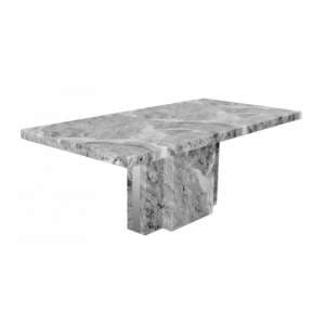 Tulia Marble Dining Table In Grey With Mirrored Side Panels