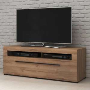 Trail Wooden TV Stand With 1 Drawer In Grandson Oak And LED - UK