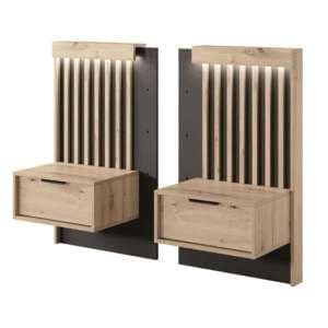 Turin Wooden Set Of 2 Bedside Tables In Artisan Oak - UK