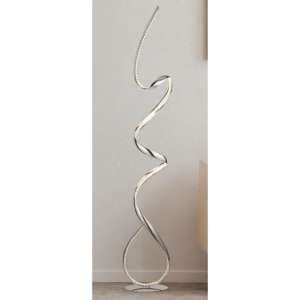 Twirls LED Floor Lamp In Chrome With Clear Crystal Decoration