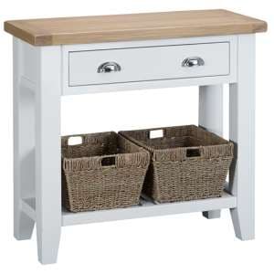 Tyler Wooden 1 Drawer Console Table In White - UK