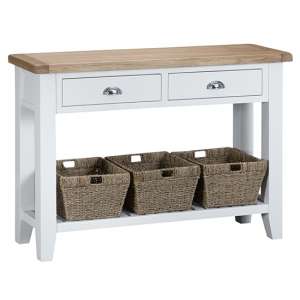 Tyler Wooden 2 Drawers Console Table In White - UK
