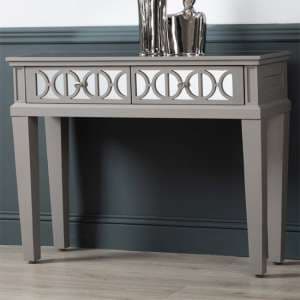 Tyler Mirrored Console Table With 2 Drawers In Grey - UK