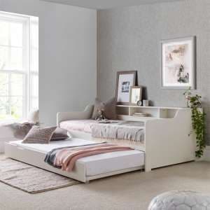 Tavira Pinewood Single Bed With Guest Bed In White - UK