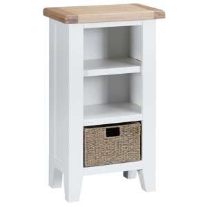 Tyler Small Wooden Narrow Bookcase In White