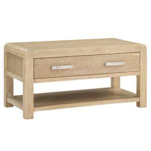 Tyler Wooden Coffee Table With 1 Drawer In Washed Oak - UK