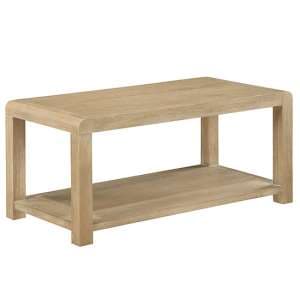 Tyler Wooden Coffee Table With Shelf In Washed Oak - UK