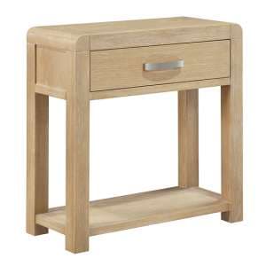 Tyler Wooden Console Table With 1 Drawer In Washed Oak - UK