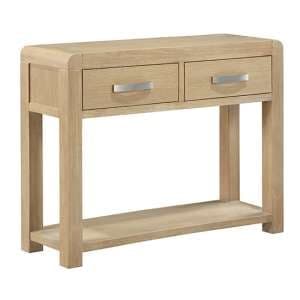 Tyler Wooden Console Table With 2 Drawers In Washed Oak - UK