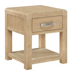 Tyler Wooden End Table With 1 Drawer In Washed Oak - UK