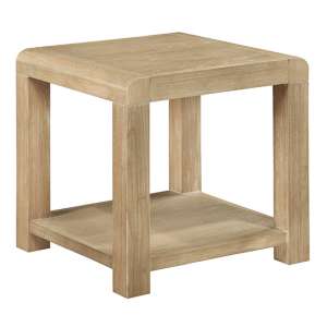 Tyler Wooden End Table With Shelf In Washed Oak - UK