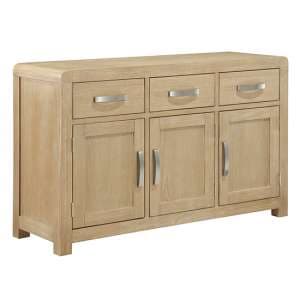 Tyler Wooden Sideboard With 3 Doors 3 Drawers In Washed Oak - UK
